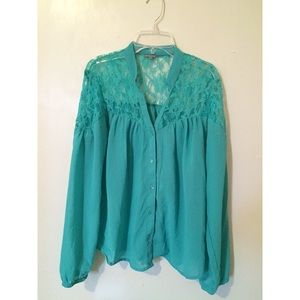 Button Up Lace Blouse