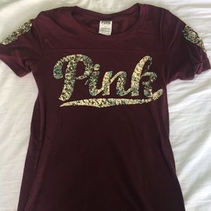 VS Pink gold and maroon bling shirt