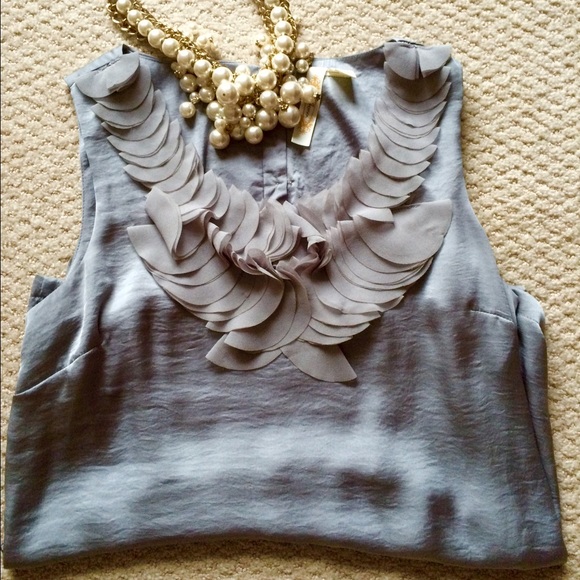 Ruffled Silver Blouse