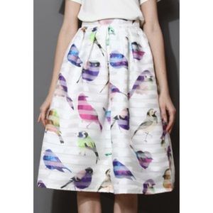 Chicwish Bird Midi Skirt
