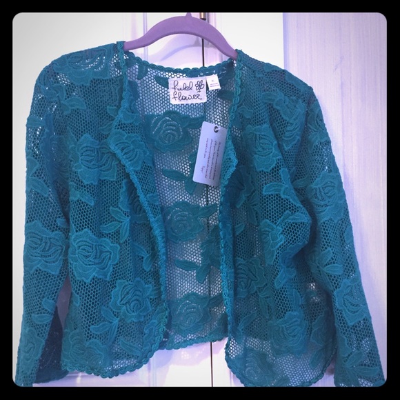 Green lace sweater