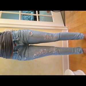 Light blue skinny stretch American Eagle jeans
