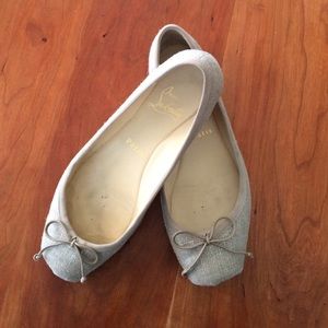 Gold Louboutin ballet flats