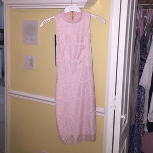 Pink open back dress