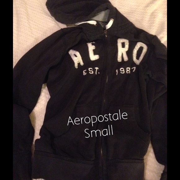 Black Aeropostale zippered hoodie size small