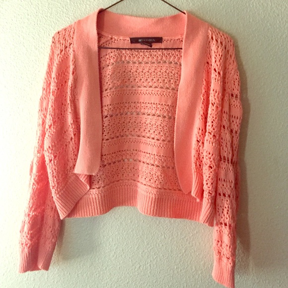 Coral knit crop sweater