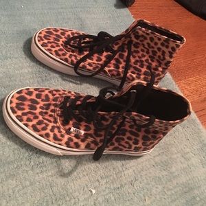 Leopard Print High Top Vans