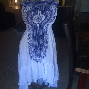 High low strapless beach like dress