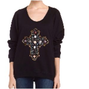 Chaser embellished cross sweatshirt