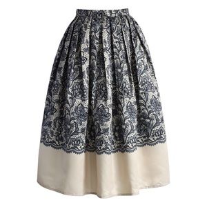 Chicwish Lace Print Midi