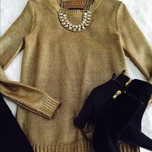 Metallic gold sweater.