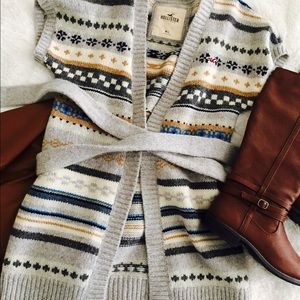 Aztec cardigan with belt.