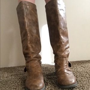 Brown riding boots