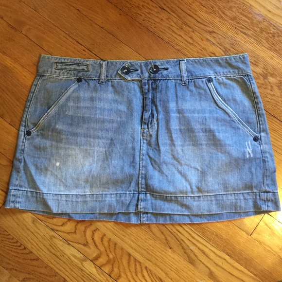 denim mini skirt