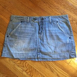 denim mini skirt