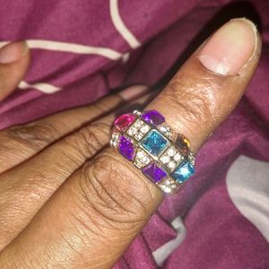 Jewelry | Size 7 Goldplated Austrian Colorful Crystal Ring | Poshmark