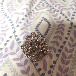 Jeweled peacock ring