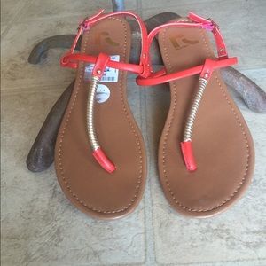 Peach and gold sandals