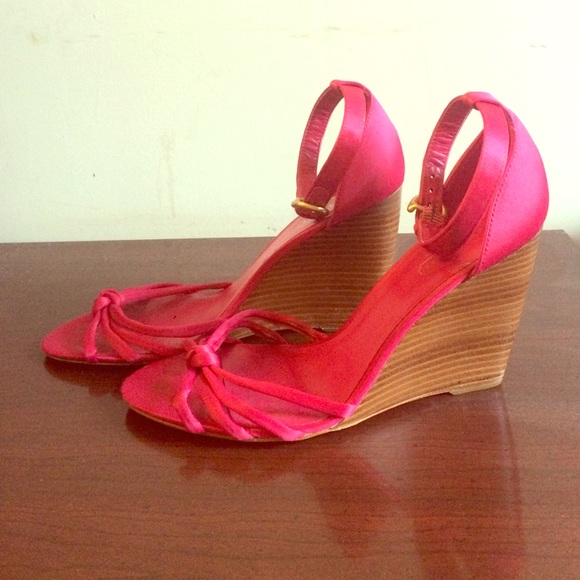 Fuschia coach wedges - Picture 1 of 3