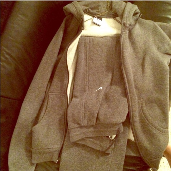 tan nike jogging suit