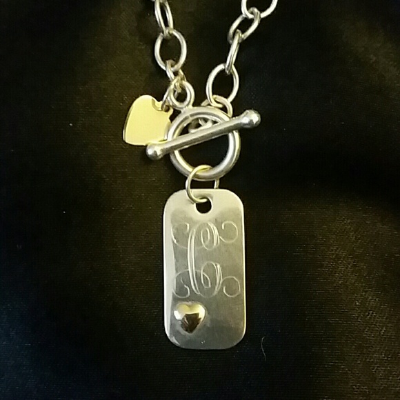 Engraved toggle necklace