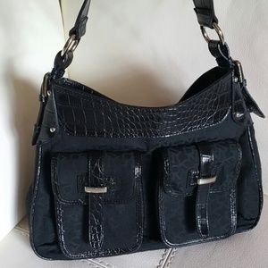Dkny Signature Black Handbag Hobo