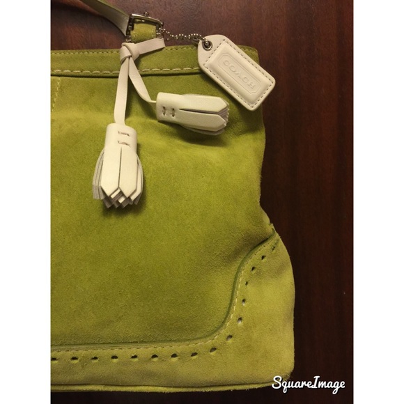 Coach Handbags - Coach Hampton Lime Green Suede Bag