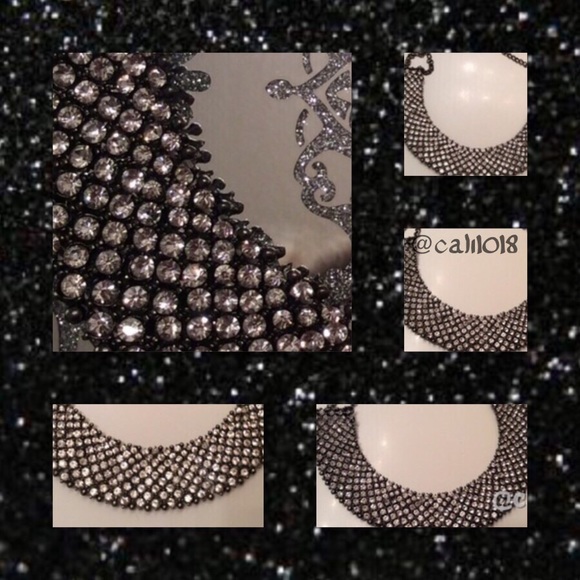 SOLD OUTNEW Gunmetal Crystal Glam Choker - Picture 3 of 3