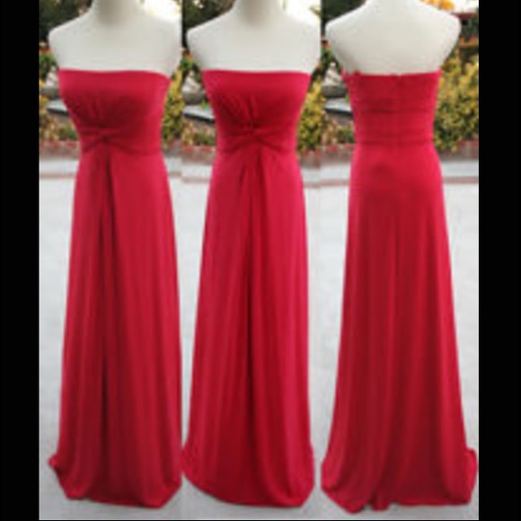 Price drop! BCBG Strapless Red Gown! Dry cleaned!
