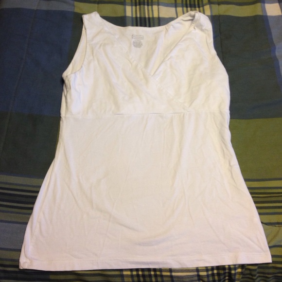 White Dressy V Neck Tank