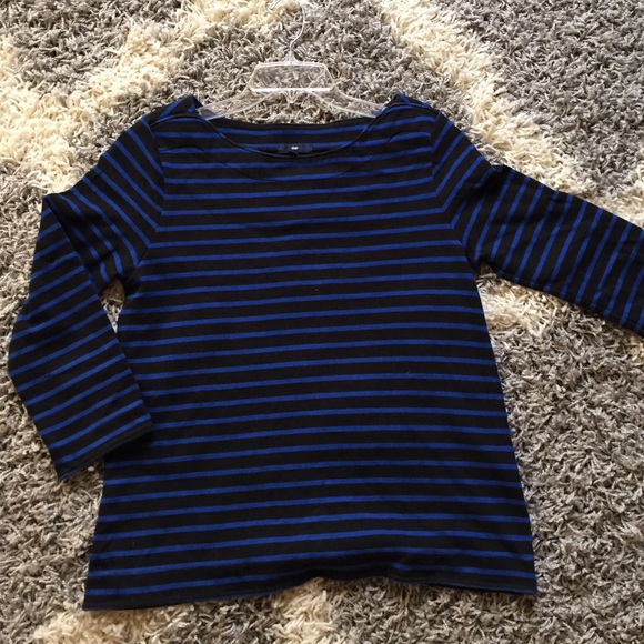Black & Blue Striped Top