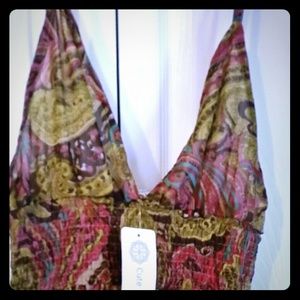 NWT Paisley Chiffon Hi-low Dress