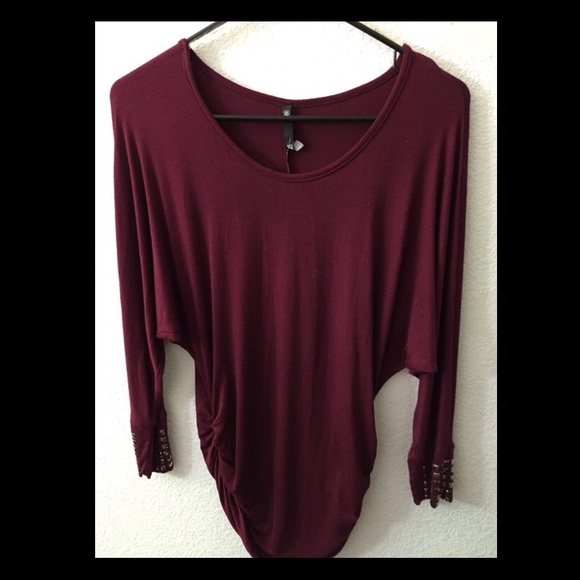 Maroon long sleeve, never worn w/ tags