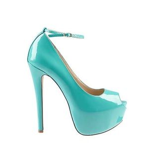 Flash 20% off Teal Peep Toe Heels