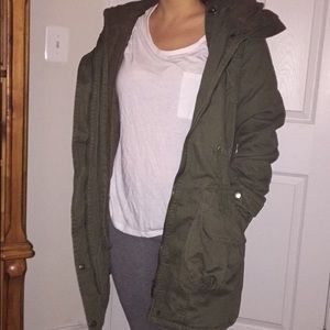 Olive green parka