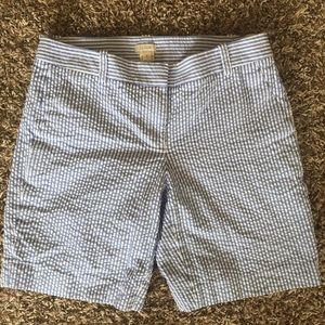 J. Crew blue seersucker shorts
