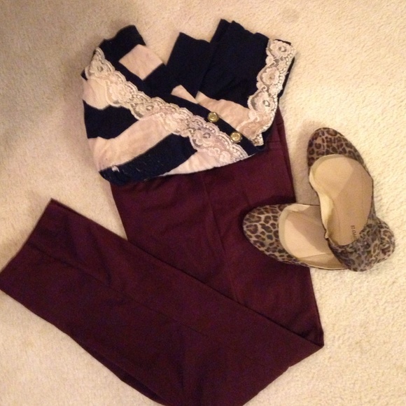 Maroon ankle pants