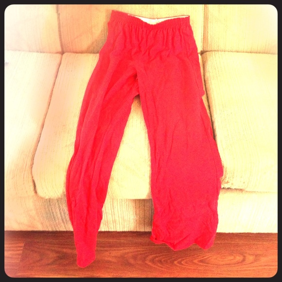 Red work out slack pants