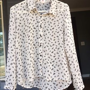Long sleeve mesh animal shirt
