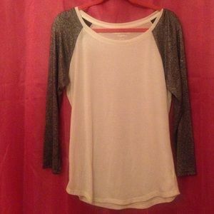 American Eagle Glitter Sleeve Long Sleeve