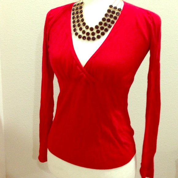 Red V-neck