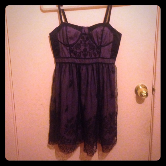 Purple and Black AEO Tulle Dress