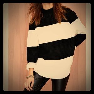 Unif Black And White Striped Sweater