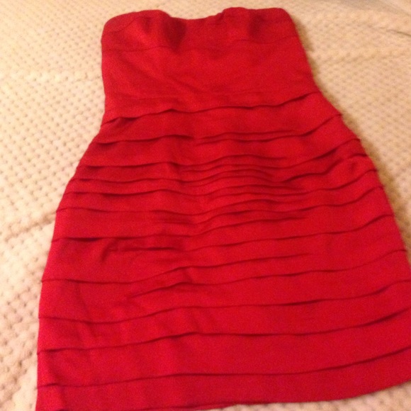 Red Express Strapless Dress