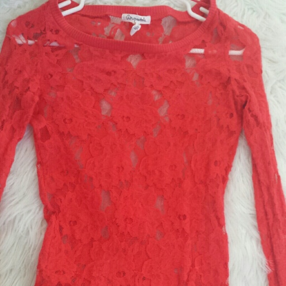 Red lace shirt