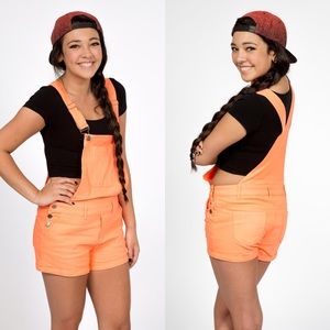 Peach/Orange Short Overalls
