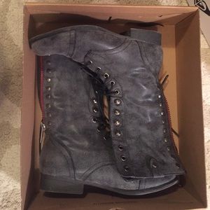 Gray lace up Madden Girl boots