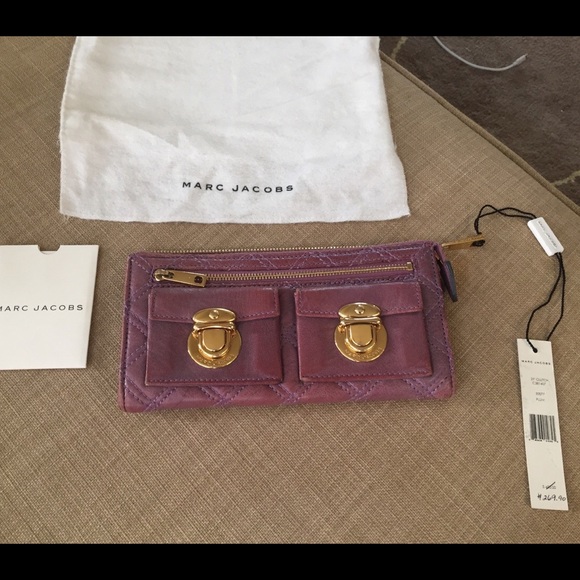 **SOLD** Classic quilted Marc Jacobs plum clutch