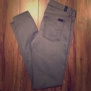 7 for all mankind gray skinny jeans