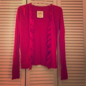Red Hollister Cardigan